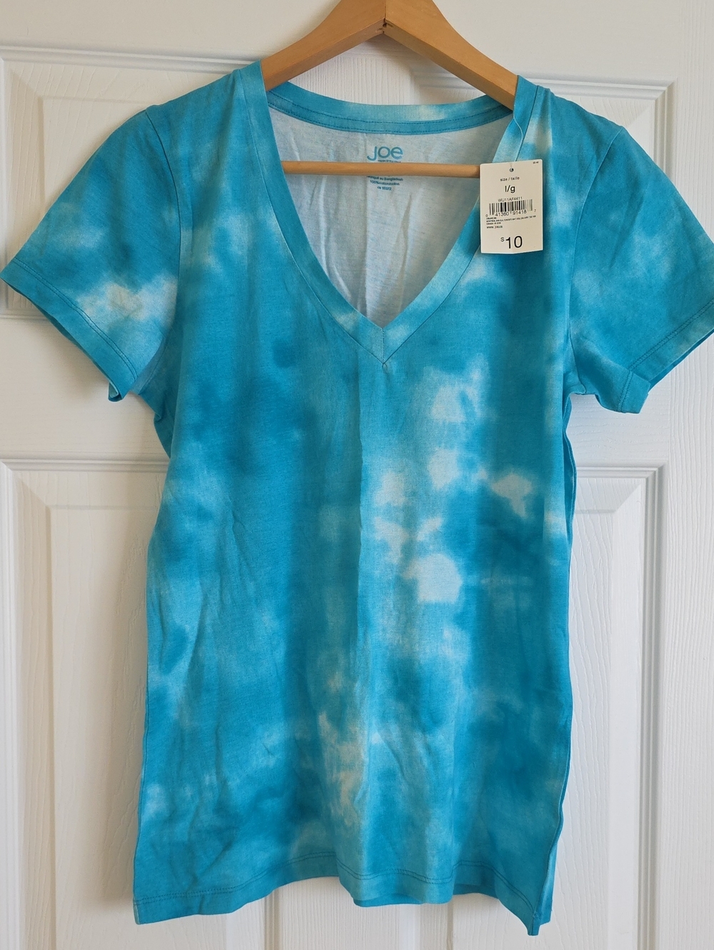 Joe Fresh Turquoise Tie-Dye V-Neck Tee